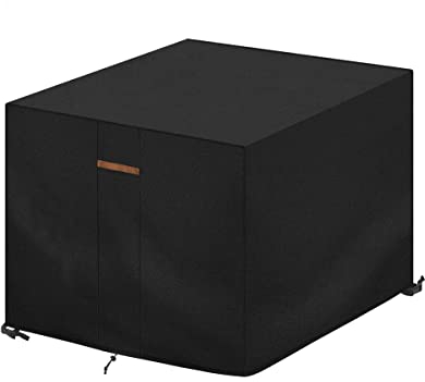 SanGlory Schutzhülle Gartenmöbel Plane Wasserdicht Abdeckplane Gartenmöbel Abdeckung Winterfest Gartentisch Abdeckhauben Balkonmöbel Abdeckung 600D Oxford Tischabdeckung Gartenmöbel Hüllen 84x84x80cm