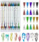 Gorvalin 10 Colour Double Ended Water Based Nail Art Pens, 3D Metallic Nail Graffiti Dotting Drawing Point Pen Sets Nail Art Painted Pen Nail Design Kit for Nail Design Nail DIY Decoration