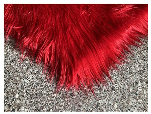 Kunstfell Meterware Plüschstoff Für Die Dekoration Von Kostümshows 170 cm Breit Meterware Verkauft(Color:Rot)