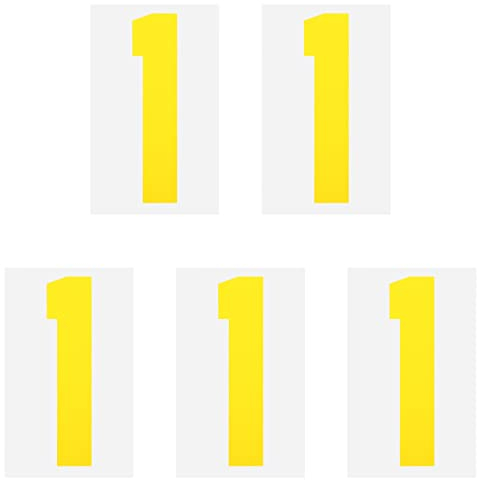 sourcing map Iron on Number 1 Heat Transfer 8 Yellow Single Number for Team Uniform, Sports T-Shirt, Football, Basketball, Baseball Pack of 5
