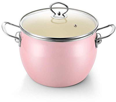 ZAANU Cacerola de Hierro Fundido | 22 cm | Olla para Sopa con Revestimiento de Esmalte Antiadherente con Tapa de Vidrio | para guisos, sopas, guisos, horneados, asados de tamaño Familiar
