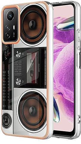 XINYEXIN Custodia per Xiaomi Redmi Note 12s 4G Cover con Disegni Design, Ultra Slim Morbido Silicone TPU Antiurto Antigraffio Bumper Cover - Radio