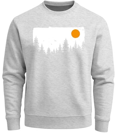 Neverless® Sweatshirt Herren Wald Bäume Outdoor Adventure Abenteuer Natur Rundhals-Pullover Fashion Streetwear