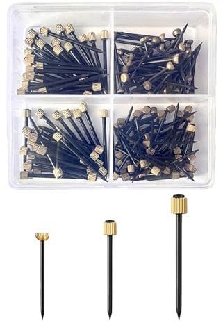 OAAO 90 Pieces Copper Head Nails with Storage Box, Packaged Round Head Nails, Copper Head Nails in Various Sizes for Hanging Mirrors, Pictures and Photo Frames (Black)