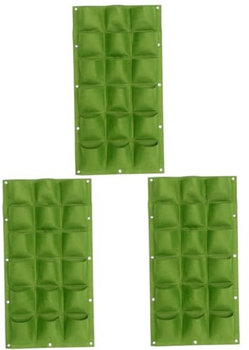 Sosoport 3stücke Vertikale Pflanztasche Aus Filz Für Wandmontage Für Garten Und Balkon Grün Flacher Boden