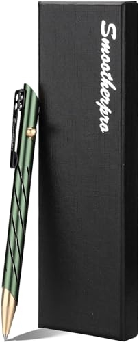 SMOOTHERPRO Bolt Action Kugelschreiber | Kompatibel mit Parker Gel-Minen mit Stiftclip aus Edelstahl für EDC Unterschrift Büro Schule Business | Grün (TP331GN)