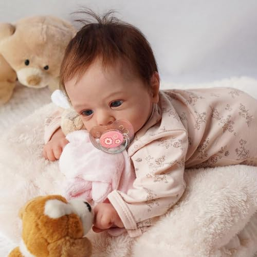 Anano Reborn Puppen Junge Augen Offen Lebensechte Babypuppen Blaue Venen 19 Zoll Reborn Puppe Silikon Baby Mit Roten Ausschlägen Sieht Aus Wie EIN Newborn Säugling