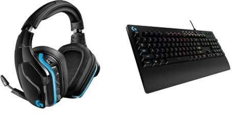 Cuffie da gioco RGB wireless Logitech G935, audio surround 7.1, DTS X 2.0, driver Pro-G da 50 mm & 13 Prodigy Tastiera Gaming Cablata, LIGHTSYNC RGB, Tasti Retroilluminati