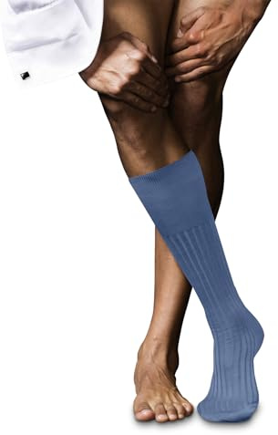 FALKE Kniestrümpfe No. 13 Baumwolle Herren schwarz blau viele weitere Farben verstärkte Kniesocken mit Muster atmungsaktiv lang einfarbig hoch und warm gerippt hochwertig 1 Paar