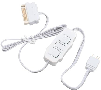 ARGB Controller, 5V 3 Pin ARGB Product to SATA Power Supply Controller Portable Light Stripe Remote Controller for PC Fans Coolers DIY ARGB Devices (White)