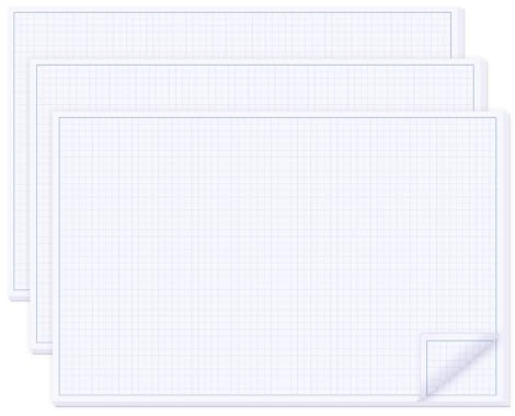 suituts 3 Pads 11X17 Inches Graph Paper, Large Grid Paper, Two Side Drafting Paper, Architect Graph Paper, Blueprint Paper(4 Squares Per Inch, 50 Sheets Each Pad)