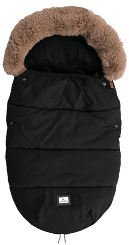 Lorelli Baby Fußsack für Kinderwagen, Winterfußsack, Thermo Stroller Bag Luxe, Winter Universal Footmuff, Babyfußsack für Buggy mit Reißverschluss, Winddicht, Hitzebeständig, Schwarz