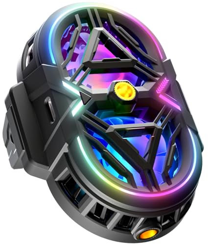 Refroidisseur de téléphone portable avec lumières LED, ventilateur de refroidissement rechargeable avec trois niveaux de puissance de refroidissement, compatible avec les smartphones iPhone Android de