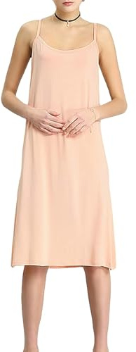 Jamron Mujer Tallas Grandes Combinación Vestido Interior Enaguas para Vestidos Largos Camisones sin Mangas (S-5XL)