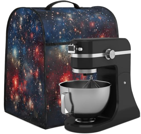 Sabokido Fireworks Flames Kitchen Aid Mixer Cover Compatible with 6-8 Quart Kitchen Aid Tilt Head & Bowl Lift, Stand Mixer Cover with Pockets and Handle, Dust Cover Accessories