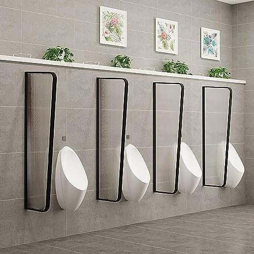Urinal Screen Toilet Partition, Urinal Partition Wall-Mounted Men Urinal Privacy Screen, Urinal Screen Toilet Partition Protection Divider (Black 1 Piece Set)