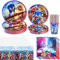 Forfamy 81 PCS Stoviglie per Feste Compleanno, Set Compleanno Bambino Piatti Carta Tazze Tovaglioli Tovaglia Forniture per Feste Decorazioni di Compleanno per Bambini