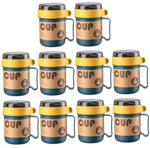 Alipis 10 Pièces tasse à soupe tasse petit déjeuner récipients alimentaires avec couvercles tasses à soupe micro-ondes avec couvercle mug cafe verre cafe tasse à lait domestique gobelet