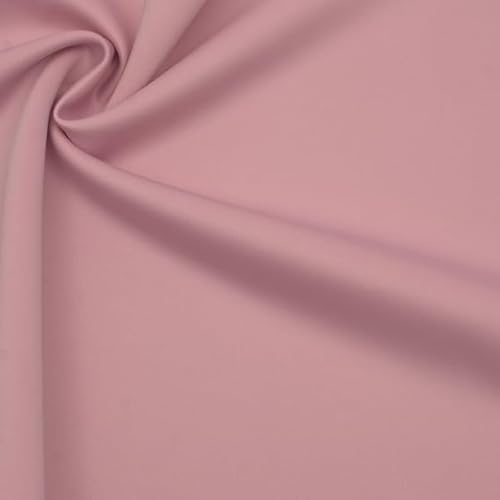STOFFKONTOR Stretch Scuba Stoff - Meterware, Farbe Rosa - zum Nähen von Bekleidung