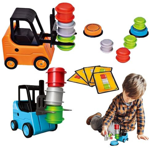 min carrello elevatore giocattolo per bambini - Divertimento ingegneristico per 2 giocatori | Gioco di competizione educativa interattiva, veicolo da costruzione alimentato a frizione, regalo perfett