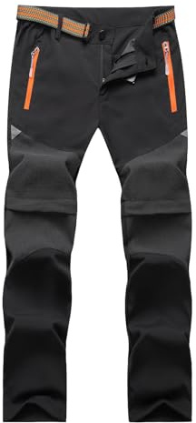 SUKUTU Pantaloni con Zip 2 in 1 per Bambini, Ragazzi, Ragazze, Pantaloni Estivi da Trekking ad Asciugatura Rapida, Pantaloni Corti Leggeri per l'outdoor
