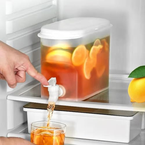 Distributeur De Boissons 3,5 L avec Robinet Distributeur d'eau pour Réfrigérateur Grande Carafe pour Réfrigérateur Distributeurs De Boissons pour Boissons, Jus, Limonade