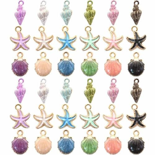 YIEUR 36 Stück charms anhänger set, Metall Meer Gemischter Schmuckanhänger für Armbänder und Ohrringe