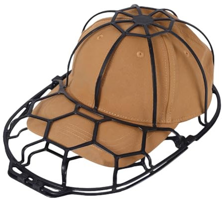 WJnflQN Baseball Hat Washer Cage Cap Washer Cage Hat Holder for Washing Machine PP for Flat Curved Hats for Kids and Adults Cap Home Use Black