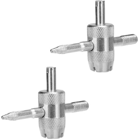 Henyall 2Pcs Valve Core Remover Tool, 4 in 1 Tyre Valve Repair Tool,Valve Core Removal Tool,Tyre Valve Removers Repair Tool for Car, Bicycle,Motorcycle (Silver)