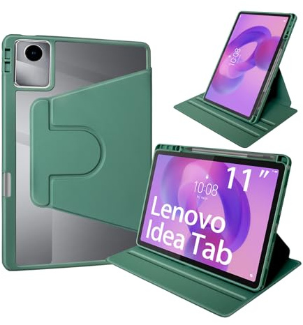 idudao Case for Lenovo Idea Tab, Rotatable Cover with Stylus holder Tablet Pad Lenovo Idea Tab 11 inch TB336FU,Dark Green
