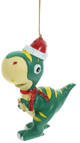 Homoyoyo Weihnachtlicher Dinosaurier Anhänger aus Resin Handgefertigte Langlebige Weihnachtsbaum Deko für Festliche Party und Wohnraumgestaltung Einzigartiges Xmas Baumschmuck Ornament