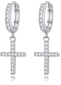 WEIMU Pendientes de plata de ley 925 para mujer, pendientes de aro con pluma, estrella, sol, piedra lunar, planeta Saturno, cactus, corazón, con circonitas brillantes, para mujeres y niñas