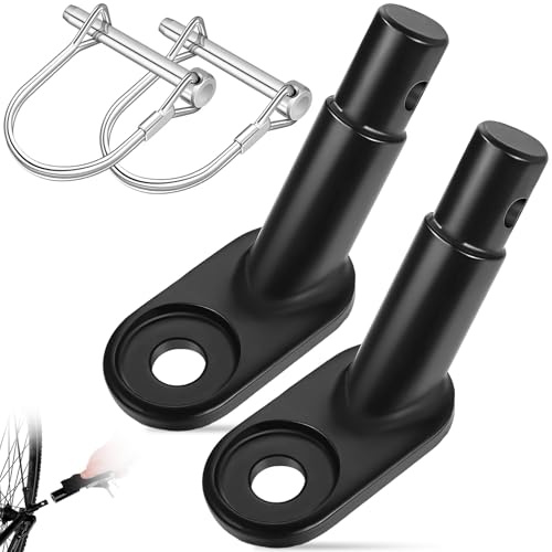 2Pcs Bicycle Trailer Hitch with Safety Lock Pins, Universal Bike Trailers Tow Bar Connector, Durable & Rust Resistance Cyclebike Coupler Adapter Accessories Compatible with Bicycles, Pet & Kids Cars