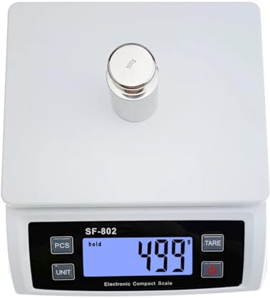Bilancia digitale elettrica da 30 kg/1 g, bilancia alimentare, cucina, di precisione LCD, elettronica(White)