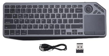 Lazmin112 Clavier Tactile sans Fil, Double Mode, Clavier Multi-appareils avec pavé Tactile et Rétroéclairage 7 Couleurs, pour Tablette PC