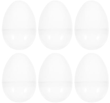 MERRYHAPY 6 Stück Große Durchsichtige Kunststoff Ostereier zum Befüllen Transparente Süßigkeitenboxen für Osterfeiern Wiederverwendbare Partygeschenke 8cm Halb Geöffnet