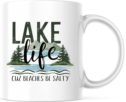 La Vie Au Bord Du Lac Tasse À Café Élégantes Mug À Café Céramique Tasse Pour Cacao Travail Cappuccino 330Ml