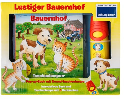 Lustiger Bauernhof - Pop-up-Buch und Sound-Taschenlampe mit 5 Geräuschen