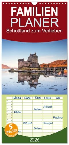 Familienplaner 2026 - Schottland zum Verlieben mit 5 Spalten (Wandkalender, 21 cm x 45 cm), CALVENDO: Abwechslungsreiche Landschaften und ... prägen das Bild Schottlands. (CALVENDO Orte)