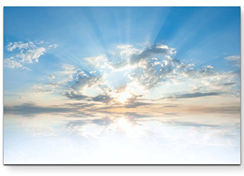 Paul Sinus Art Leinwandbilder | Bilder Leinwand 120x80cm Wolken an blauem Himmel