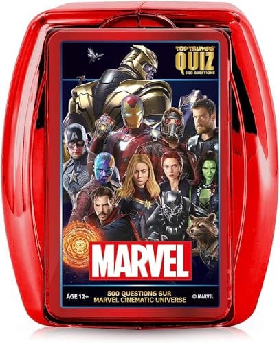 Winning Moves Marvel Cinematic Quiz 12 Ans+ - Jeu Quizz Marvel Cinematic - Jeu Carte Enfant - Jeu de Voyage - Jeu Educatif - Cartes Educatives - Jeux Quizz
