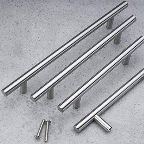 ID Dinkel Möbelgriff EDELSTAHL Stangengriff Relinggriff | 192mm |Küche Schrank Wohnzimmer| Ø10mm Durchmesser | 1 Stück