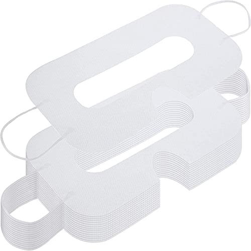 BBTO 150 Packungen Einweg Maske Vlies Sanitär Augenmaske Weiße Augenmasken Abdeckung Kompatibel mit Virtuelle Realität Headset Virtual Realität Headset (Weiß)