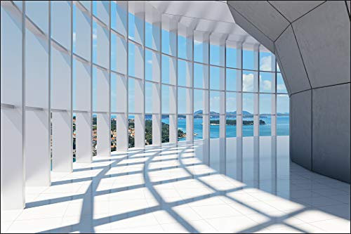 Muralo Fototapete 3D Effekt 240 x 360 cm Vlies Wand Tapete Tunnel Abstraktion Optische Täuschung 3D Optik Wohnzimmer Schlafzimmer Moderne Wandbild