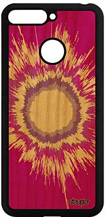 utaupia Coque Silicone pour Honor 7A Vrai Bois Explosion Telephone Noir Tendance Pas Cher Motif Effet Univers 4G Fond Jolie Portable Galaxie Rose