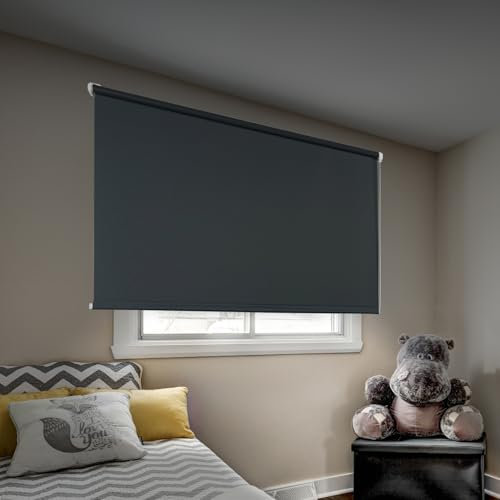 STORESDECO - Store Enrouleur Occultant, Installation Facile, Stores sans Perçage, Idéal pour Fenêtres Battante et Basculante | EasyFix, Couleur Gris, 150 cm x 180 cm