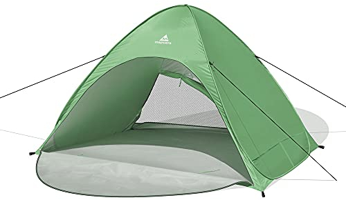 XXL Strandmuschel Pop up groß zum Verschließen UV 50+ - mapuera Cabana Rapida - idealer Strand Sonnenschutz, für Familien bis zu 4 Personen, Dein neues Strand Wurfzelt (minzgrün)