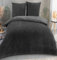 Kuscheli® Winter Wende Plüsch Bettwäsche 135 x 200 od. 155 x 220 mit 80x80 Kissenbezug Cashmere-Touch Coral Fleece Deckenbezug, Farbe:Grau, Größe:155x220 + 80x80