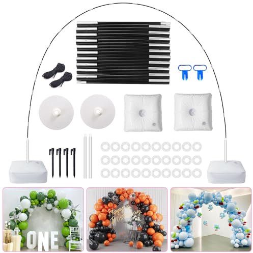 PlusFive Balloon Arch Kit,9FT Tall & 10Ft Wide Adjustable Balloon Arch Stand With Water Base, Balloon Hoop Arch Stand Frame for Wedding Graduation Birthday DIY Party Supplies Christmas Decorations