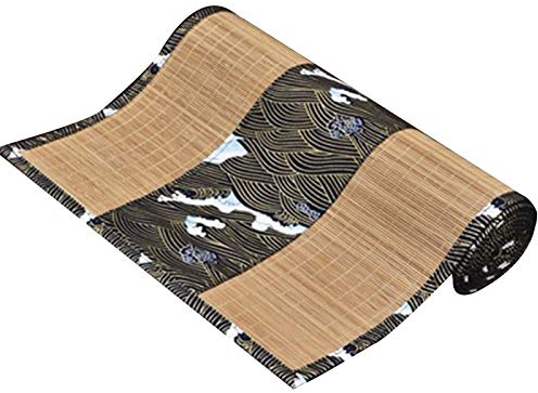 Japanischer Tischläufer Aus Bambus Mit Muster, Lange Tisch-Party-Hotel-Tischsets, Waschbare, rutschfeste, Haltbare Tischset, Blau/Gold ， Viele Modelle(Color:Wolkenmeer,Size:30×150cm)